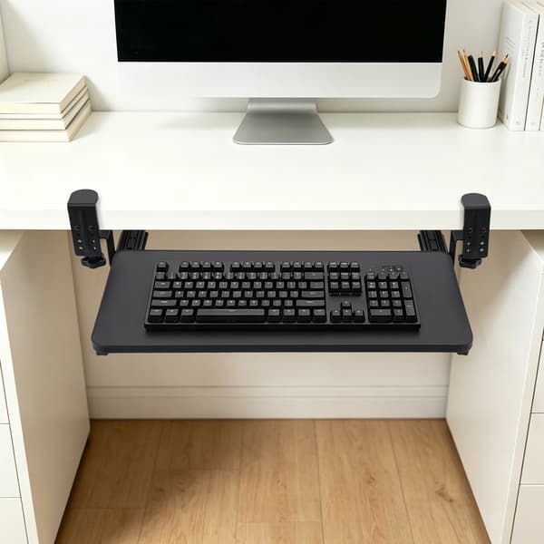 Tastaturbakke, Justerbar C-Klemme, Robust Design,sort