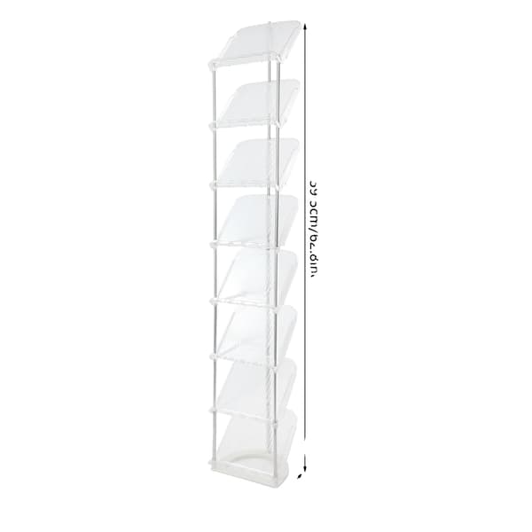 Sko Rack, 8 Lag, Pladsbesparende Design,Klar Hvid