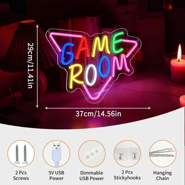 Neonskylt, dimbar LED, USB-driven,37x29cm