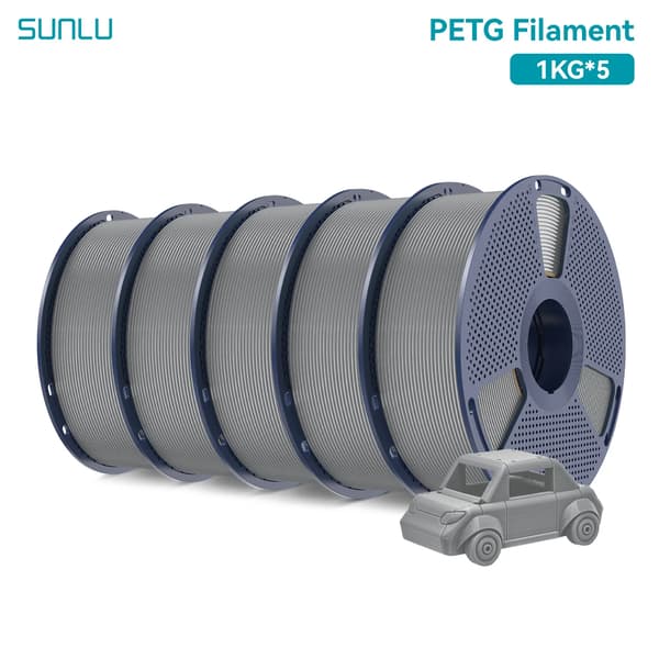 3D-printer filament, PETG-material, 1,75 mm diameter,5KG Grå