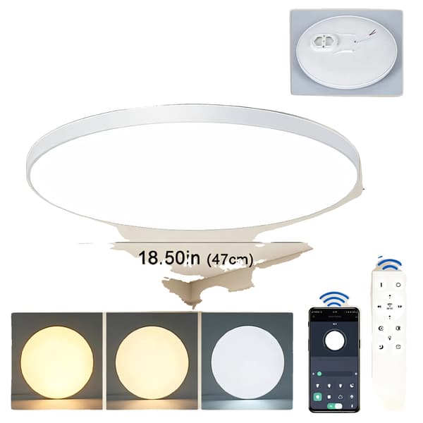 Loftlampe, Smart Kontrol, Dæmpbare Muligheder,18.50in-Hvid