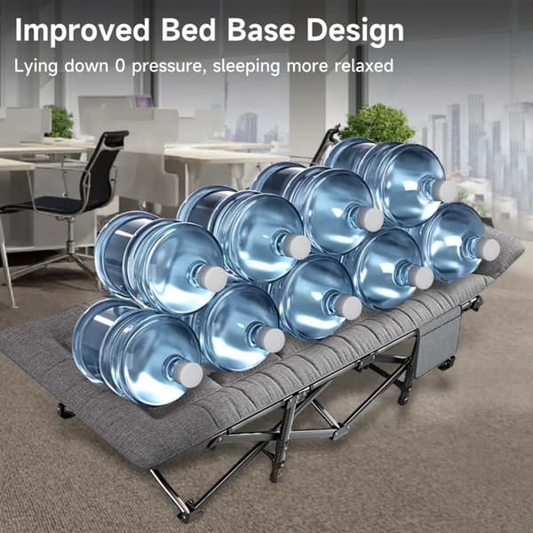 Campingbed, integrerad kudde, robust stålram,1*Utomhus Camping Säng