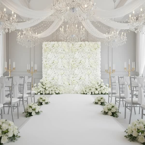 Kunstige Blomsterpaneler, Perfekte til Baggrunde, Alsidig Dekoration,HVID