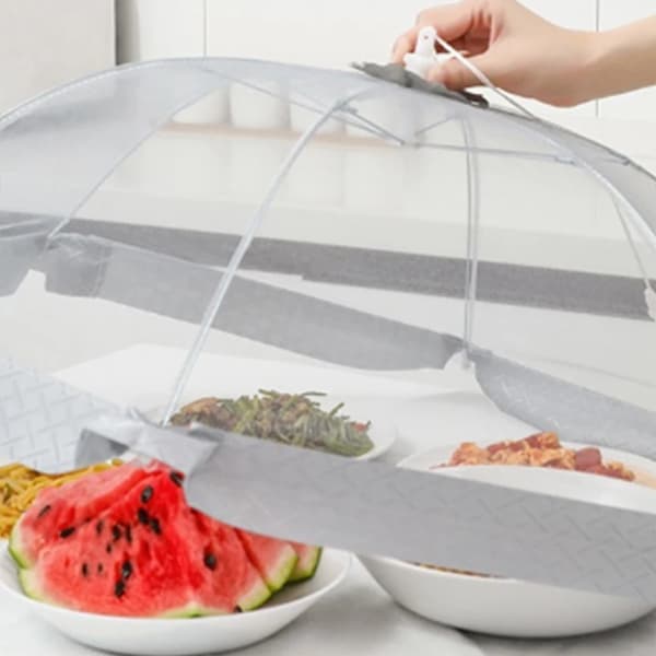 Maddække, ultrafin mesh, sammenklappeligt design,GRÅ