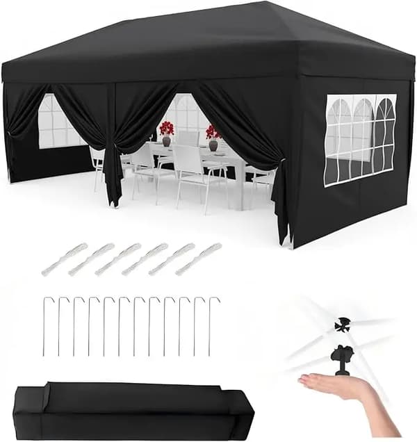 Gazebo, Vandtæt Design, UV Beskyttelse,sort