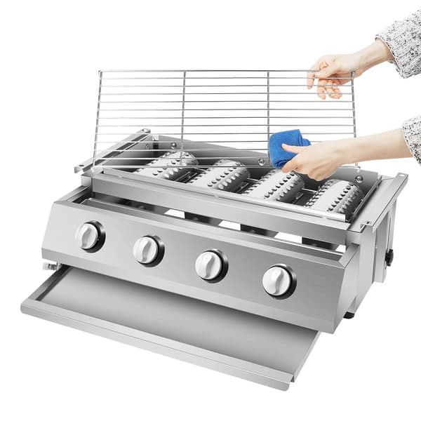 Grilli, 4 Poltinta, Säädettävä Korkeus,Vaaleanharmaa