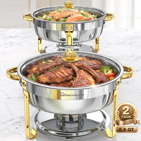 Chafing Dish, 6 Quart Kapacitet, Elegant Design,2PCS