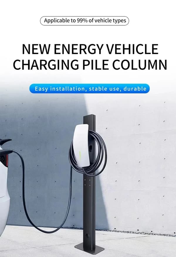 EV Oplader Holder, Holdbar Aluminium Stativ, Nem Installation,sort