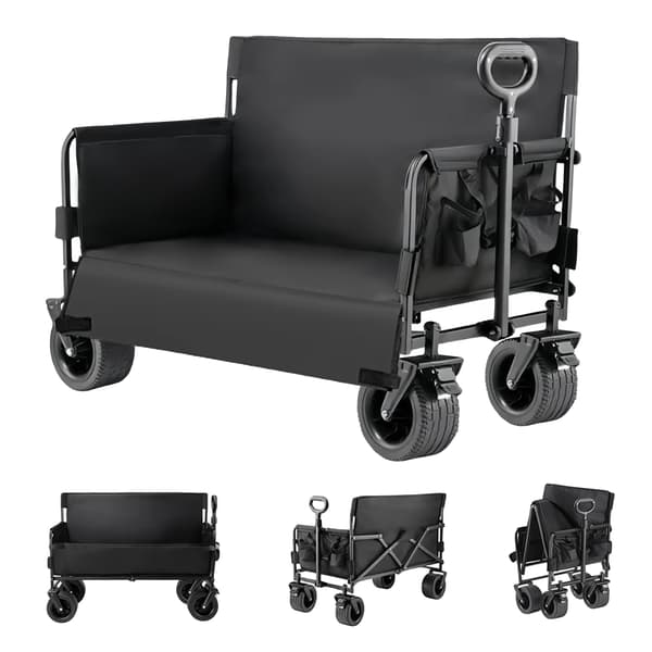 Campingvagn, Fällbar Design, Hög Lastkapacitet,LY008-SVART
