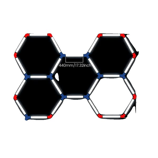 Garagebelysning, hexagonal design, energieffektiv,5PCS-A