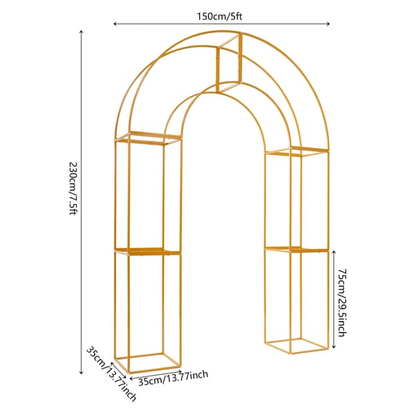 Bröllopsbåge, Elegant Design, Hållbar Konstruktion,Guld
