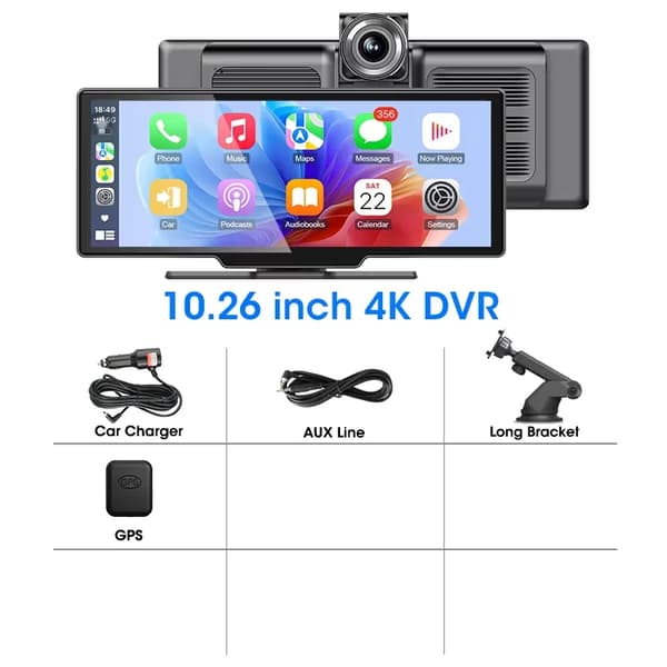 Carplay, Bil DVR, Skärmstorlek, Navigationssystem,4K DVR GPS