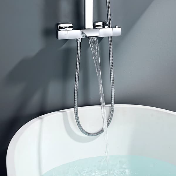 Brusesystem, Termostatisk Vandhane, Væghængt Design,Krom