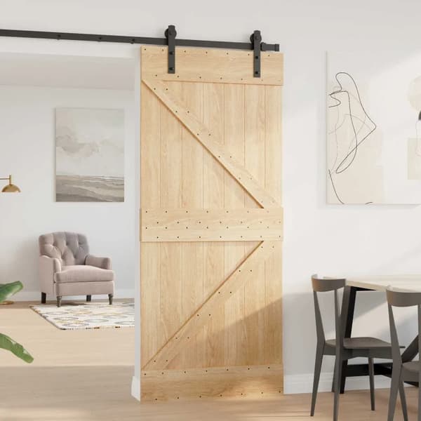 Dør, Solid Fyrretræ, Rent Design,hær grøn