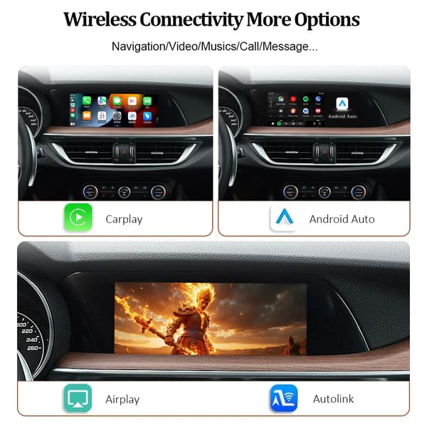Langaton CarPlay Android Auto -sovitin, monilaitetuki, helppo asennus,Giulia Stelvio varten