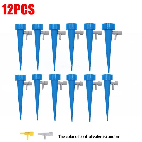 Droppbevattningssystem, Automatisk Vattning, Justerbar Flödeskontroll,12PCS-Blå