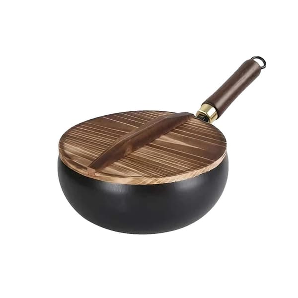 Stekpanna, Handgjord Järn, Mångsidig Matlagning,24cm med lock