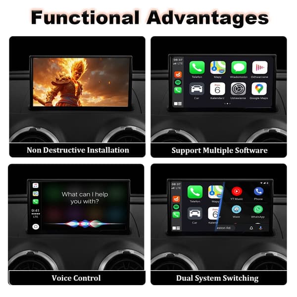 CarPlay och Android Auto-gränssnitt, sömlös smartphoneintegration, förbättrad ljudkvalitet,HNR