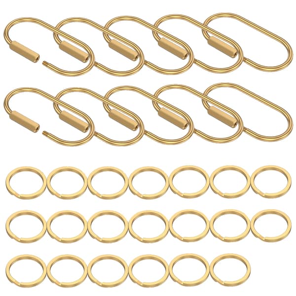 Nøgleringe, Holdbart Messing, Sikker Skruelåse Design,30Pcs Stil 2