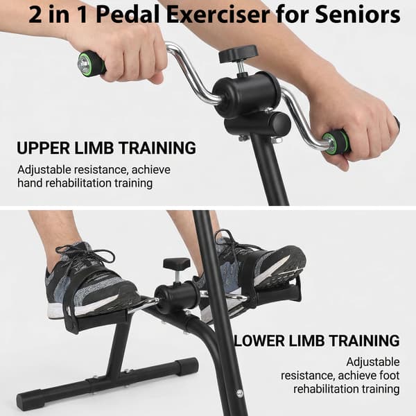 Pedaltränare, Justerbart Motstånd, Ergonomisk Design,svart