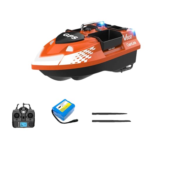 Bait Boat, GPS Navigation, 500m Rækkevidde,18000mAh-Orange