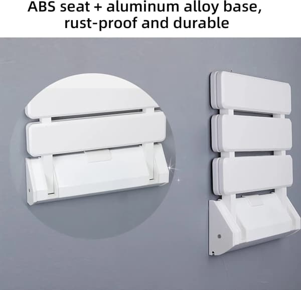 Brusebadsæde, Foldbart Design, Robust Støtte,HVID