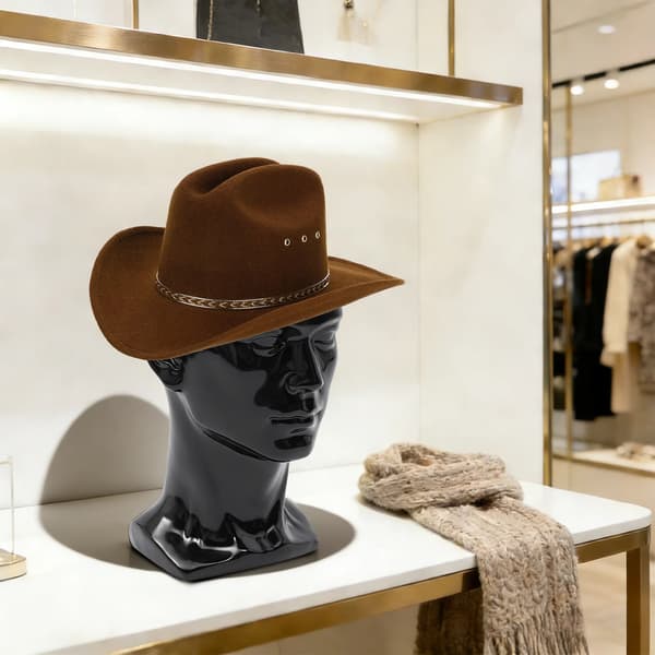 Mannequin Hoved, Holdbar PVC, Stabil Base,Sort