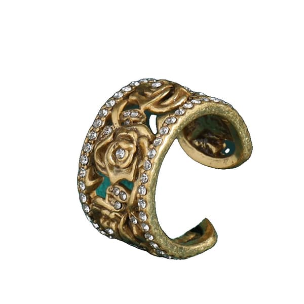Kamelia Ring, Koppar med 18k Guldplätering, Ringdiameter 1,8 cm, Ringbredd 1,4 cm, Vikt 13g, Öppen Design