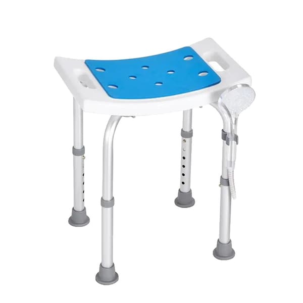 Duschstol, Justerbar Höjd, Halkfri Design,VIT