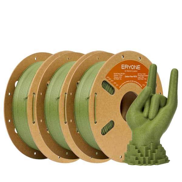 3D-printer filament, kulfiber materiale, 320 meter længde,PETG-CF Græsgrøn