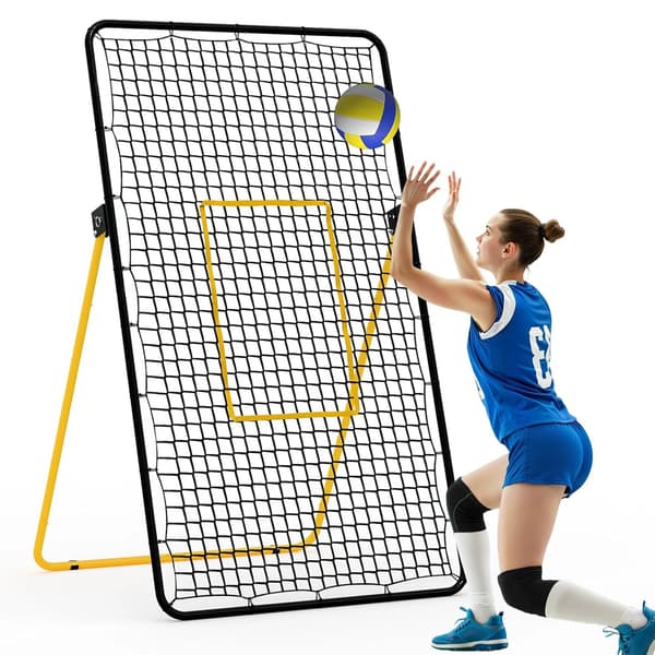 Volleyball Rebounder Net, Justerbart Bounce Back Net, Multi-Angle Træning,som vist