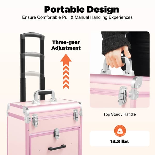 Makeup Taske, Holdbar Konstruktion, Rummelig Design,Pink