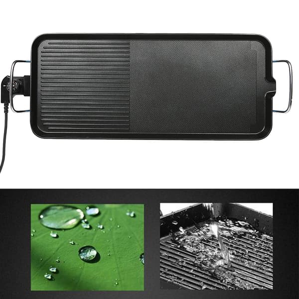 Elektrisk Plancha, Rustfrit Stål, Intelligent Temperaturkontrol,sort