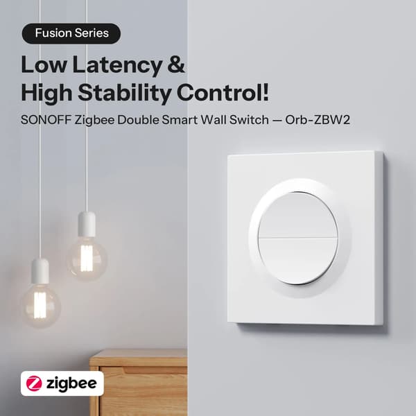Smart vægkontakt, Zigbee-kompatibilitet, trykknapdesign,MINI-ZB2GS-E