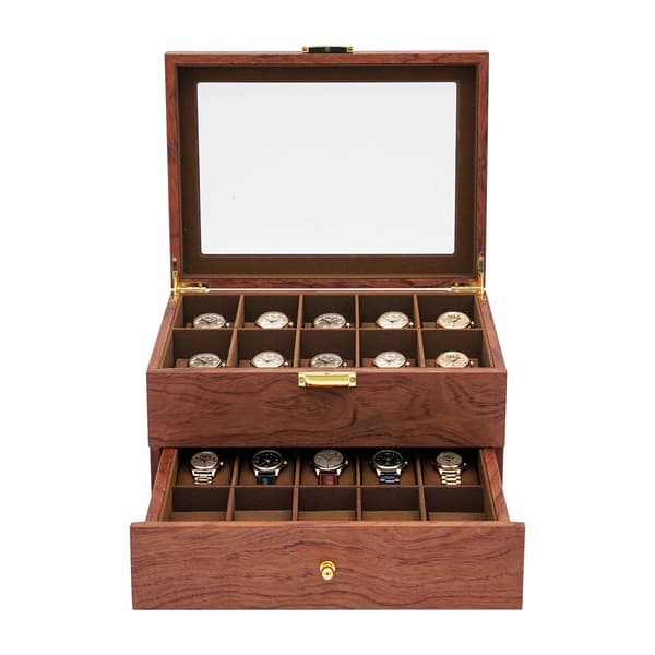 Klocklåda, 20 Fack, Klassisk Design,Trä