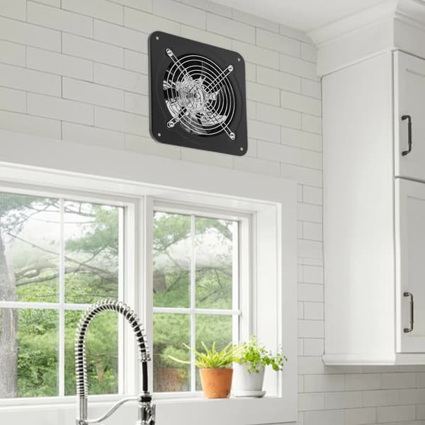 Afbudsventilator, 2600 omdr/min hastighed, vægmonteret design,sort