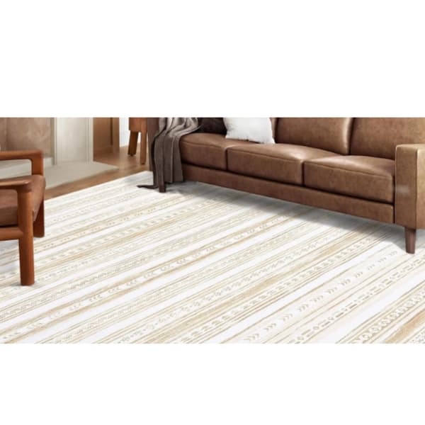 Område tæppe, vaskbart, blødt marokkansk design,Beige-a, 140x200cm