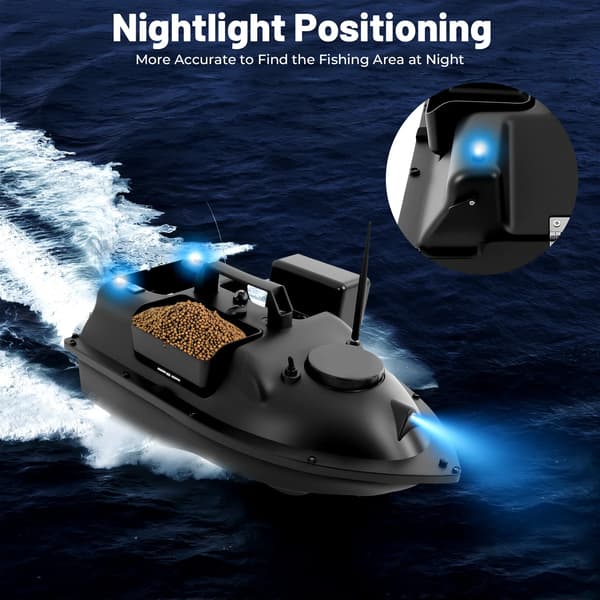 Bait Boat, 500m rækkevidde, 2kg belastningskapacitet,sort