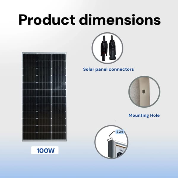 Solpanel, Hög Effektivitet, Hållbar Konstruktion,100W*2