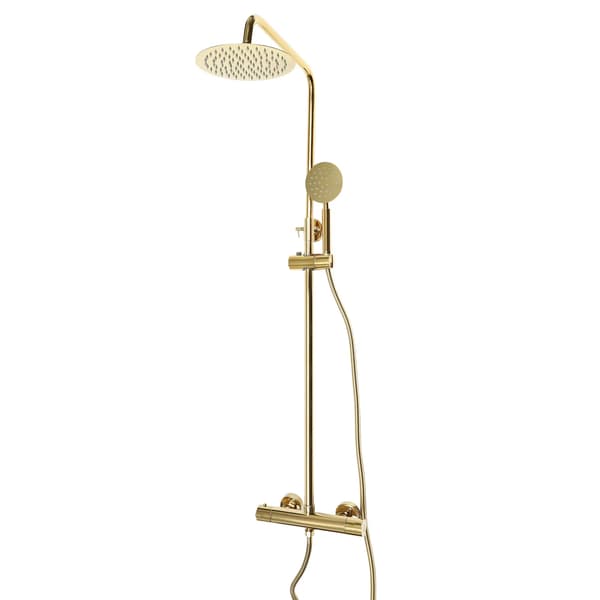 Bruserhoved Combo, Justerbart Regnvejr Design, Nem Installation,Guld, G1/2