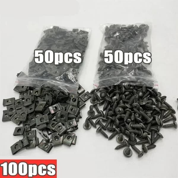 Motorcykel Fastgørere, Holdbart Metal Design, Anti-Rust Beskyttelse,100pcs sæt