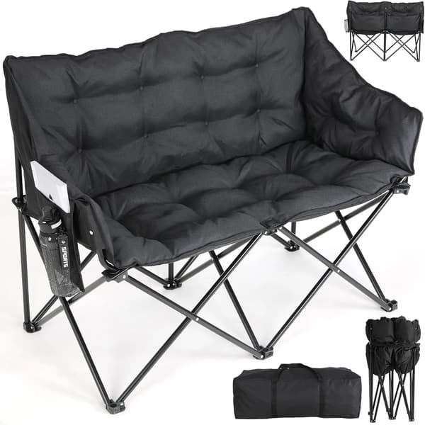 Campingstol, Dämpad, Fällbar Design,Svart 1 st Stolar