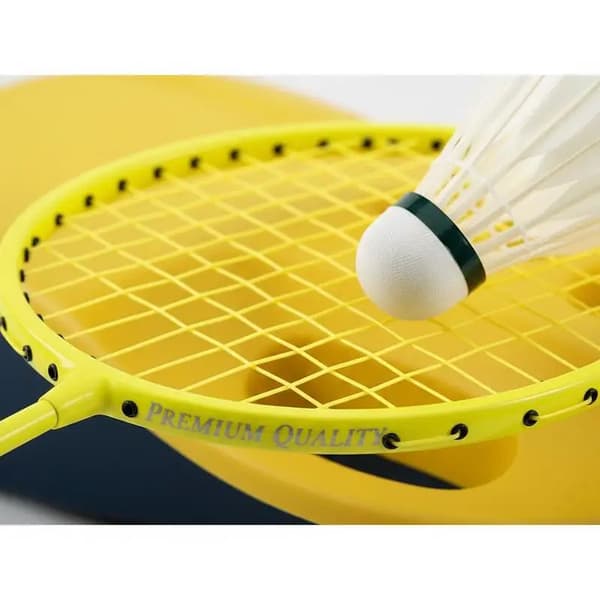 Bærbart Badminton Net Sæt, Justerbar Størrelse, Hurtig Opsætning,Gul