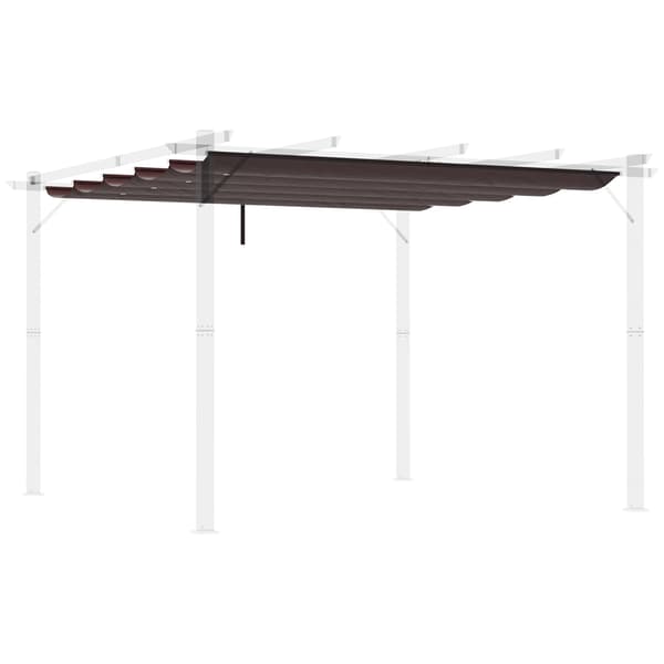 Utdragbart Pergolatak, Polyesterduk, UV-skydd, Choklad, 250x255 cm-b