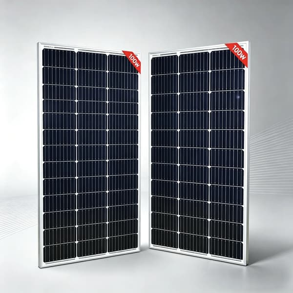 Solpanel, hærdet glas, høj effektivitet,2stk 100w panel