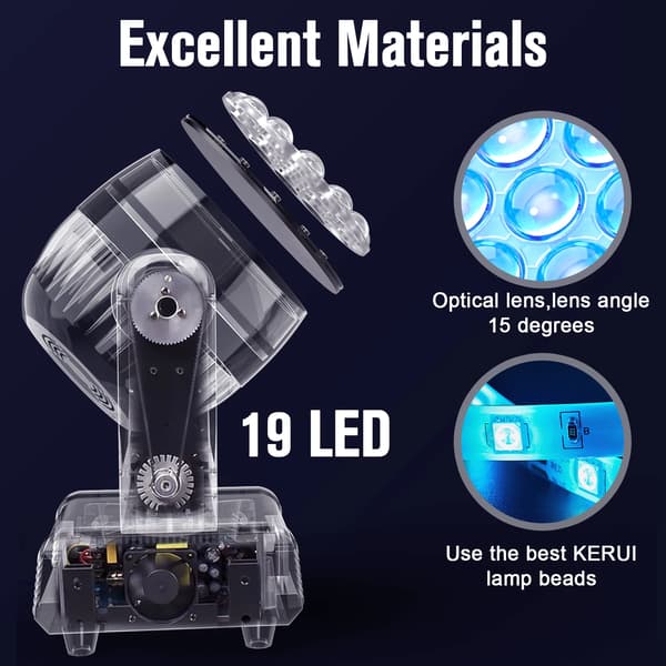 Bevægelseshovedlys, 200W Effekt, Flere Kontroltilstande,2Pcs Lys Med Etui, EU Stik
