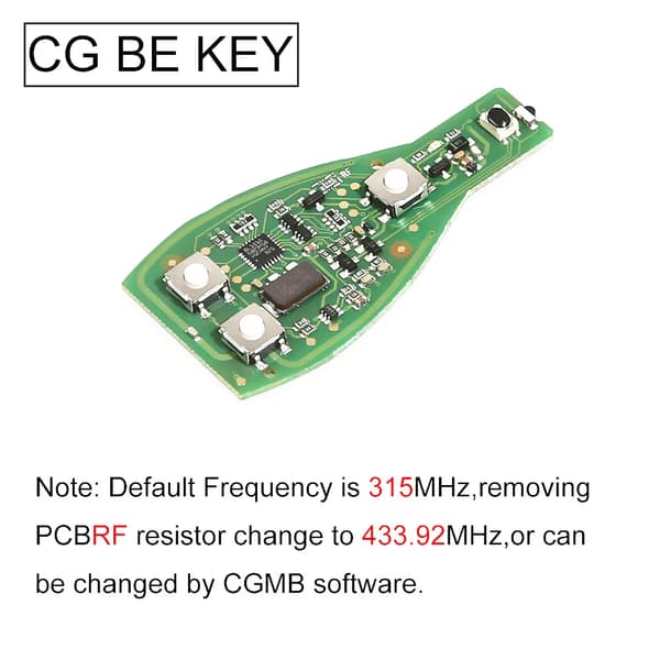Nøgleprogrammer, 3-Tast Konfiguration, 30mm Længde, 20mm Bredde, 20mm Højde, 315MHz / 433MHz Frekvens