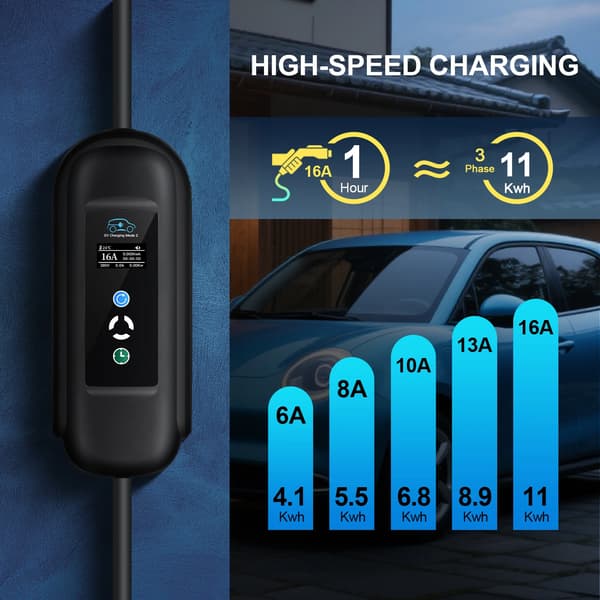 EV-laddare, Typ 2-kontakt, 11KW effekt,Typ2