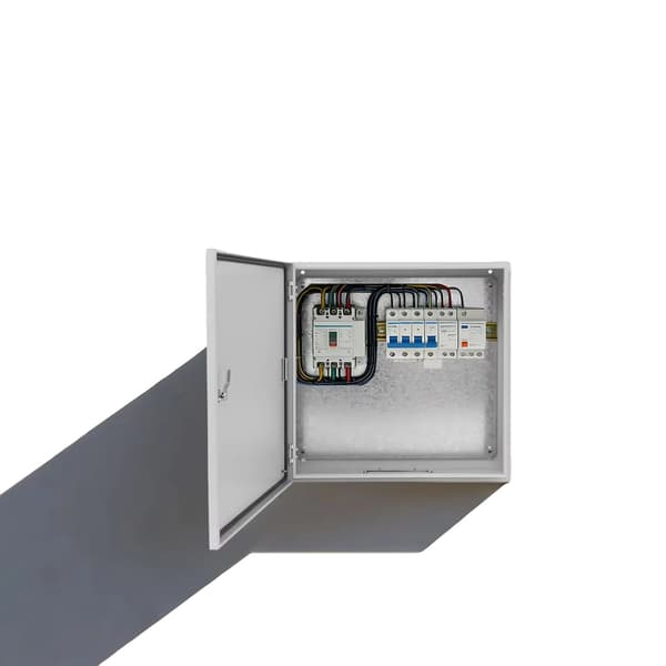 Elektrisk Samlingsboks, IP65 Beskyttelse, IK08 Stødklassificeret, Dimensioner 60×60×20cm, Lys Grå, Vægmontering