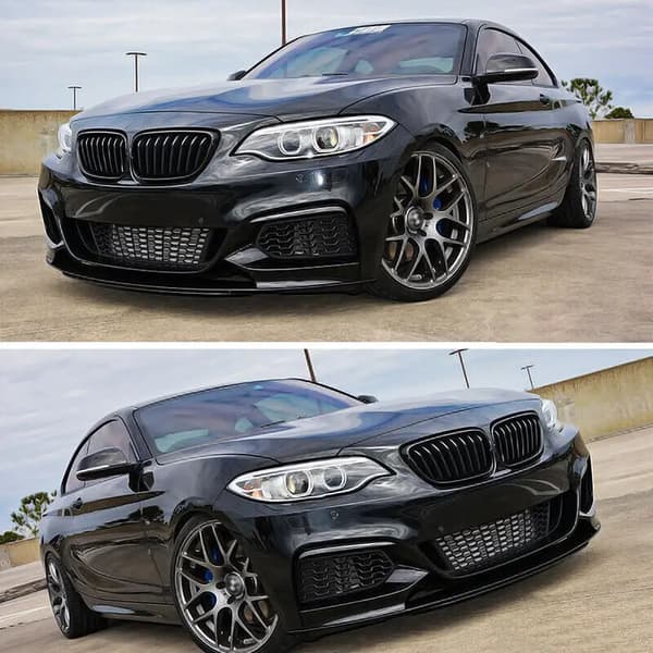 Front Splitter, Holdbart ABS Materiale, Kompatibel med Sport Bumper,Glans Sort